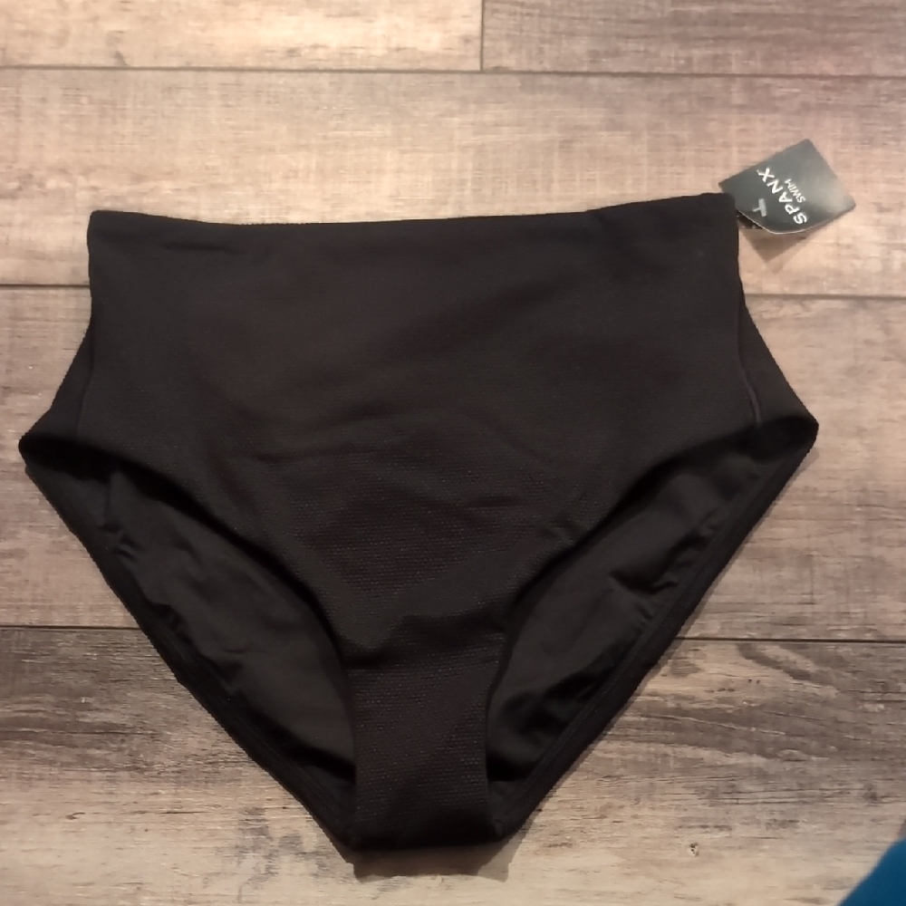 SPANX Classic Black Swimwear Bottom Pique Hi-rise Shaping Cheeky NWT